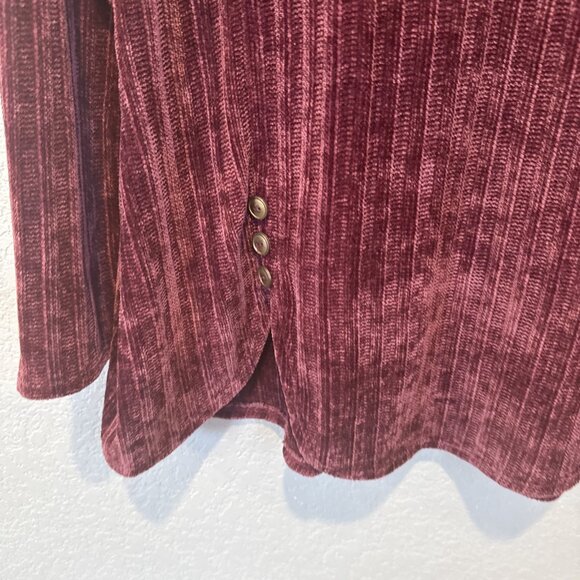 Pink Tunic Knit Sweater Size Medium Ribbed Buttons Stitch And Knot Holiday - Picture 3 of 10